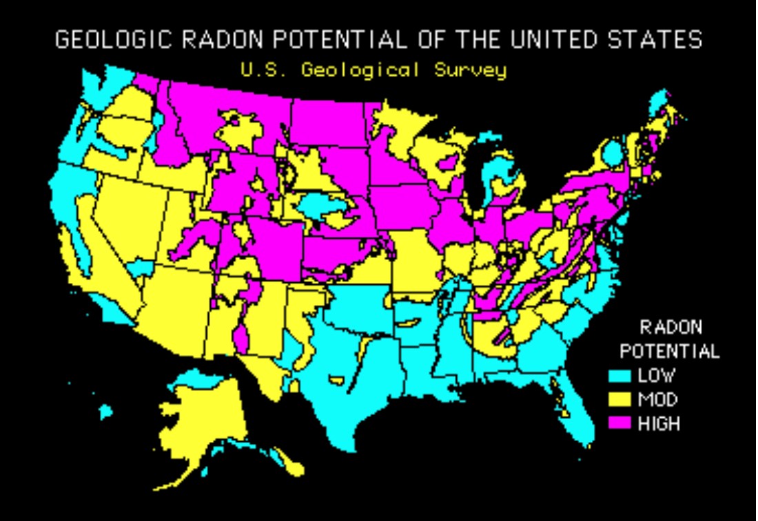 Geologic Radon Potential of the U>S> map